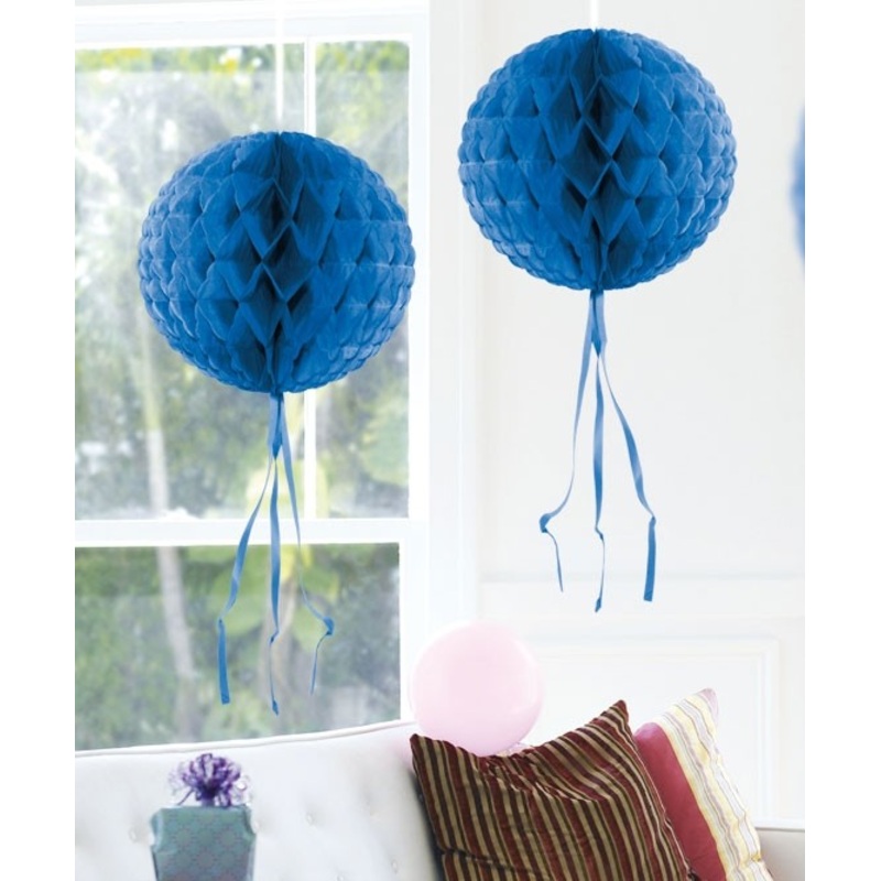 Honeycomb ball deco blue 30cm