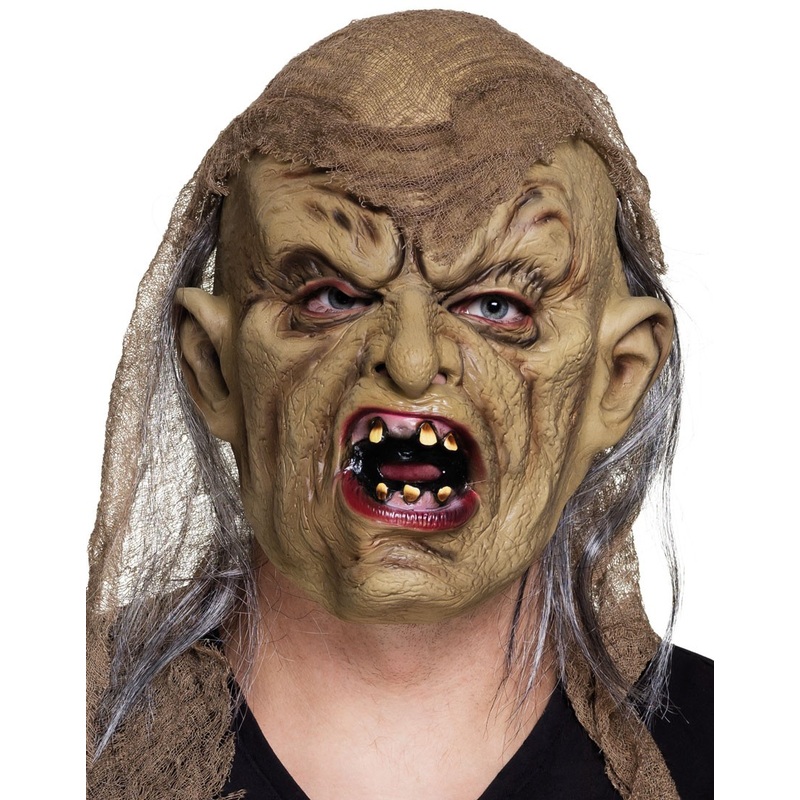 Old zombi with hair orc mask