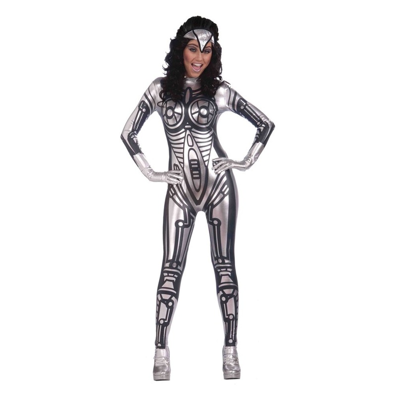 Tight-fitting robot ladies costume