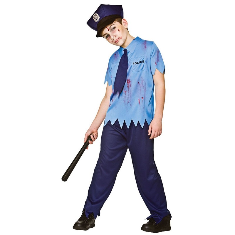 Zombie cop costume for boys M