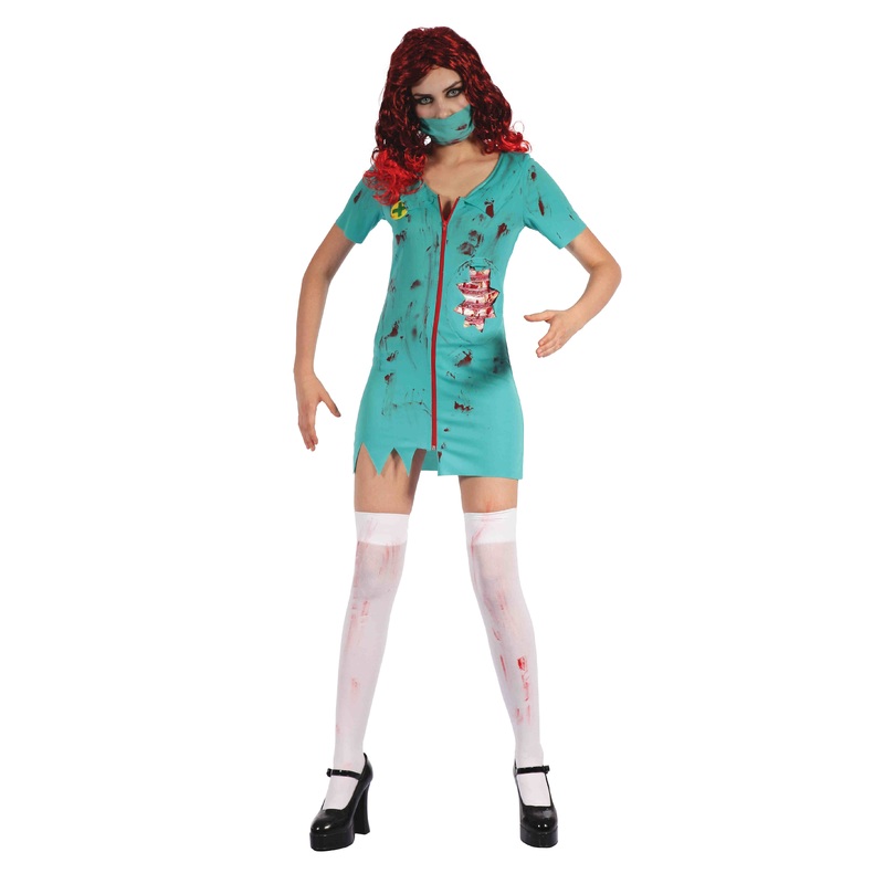 Zombie nurse costume with mask