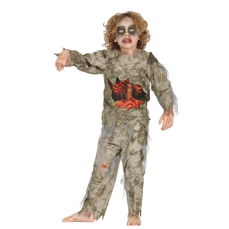 3D zombie skeleton child costume