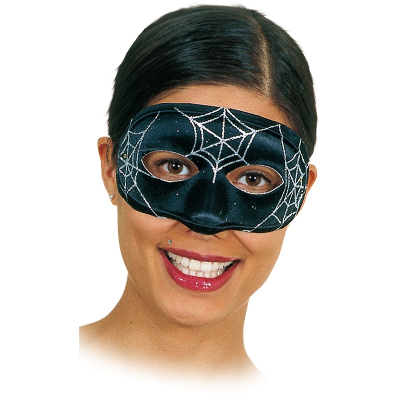Black spider web pattern eye mask