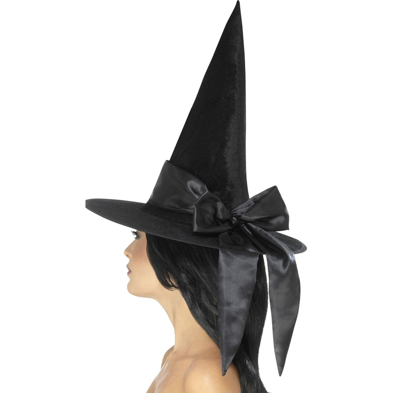Black witch hat with bow
