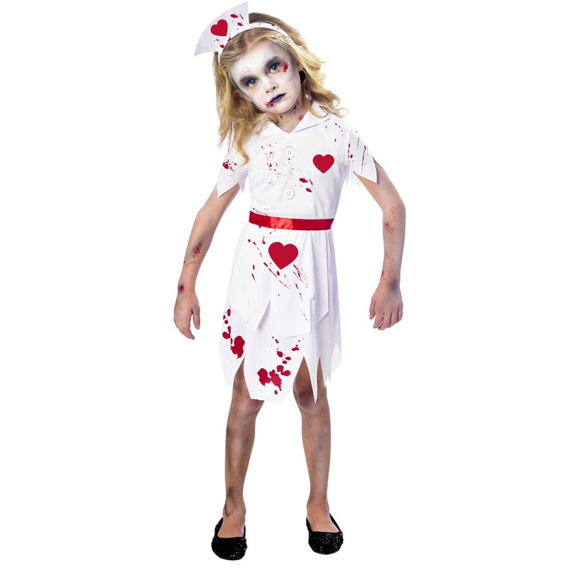 Bloody Heart Nurse costume for girls