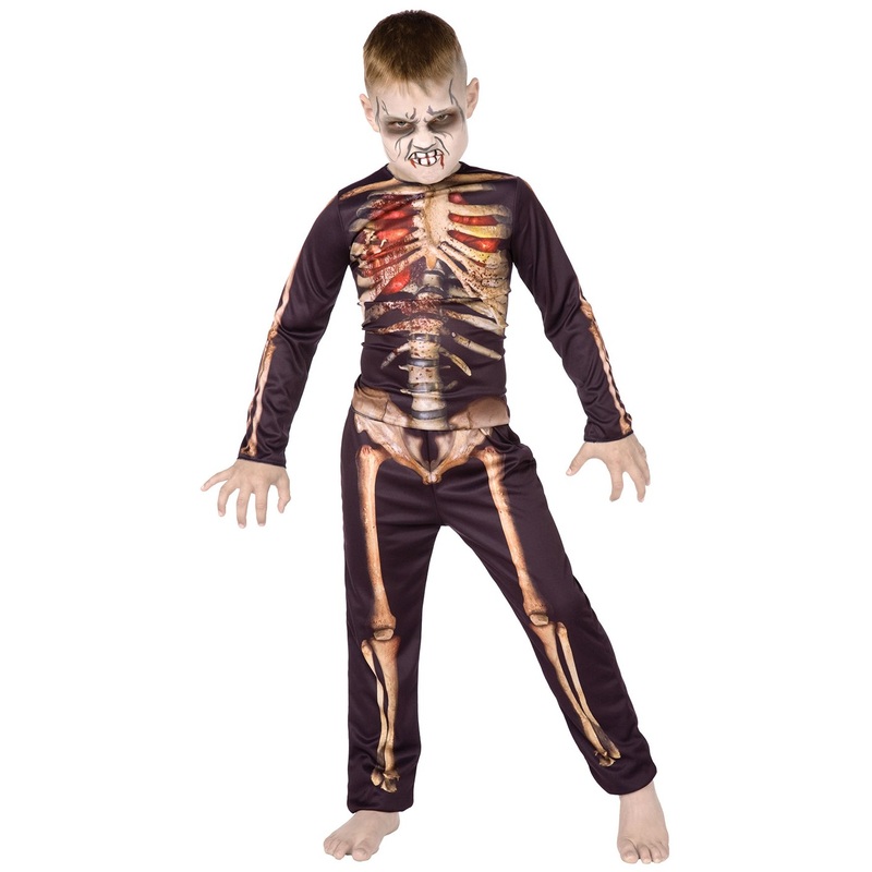 Children's skeleton warrior costume M