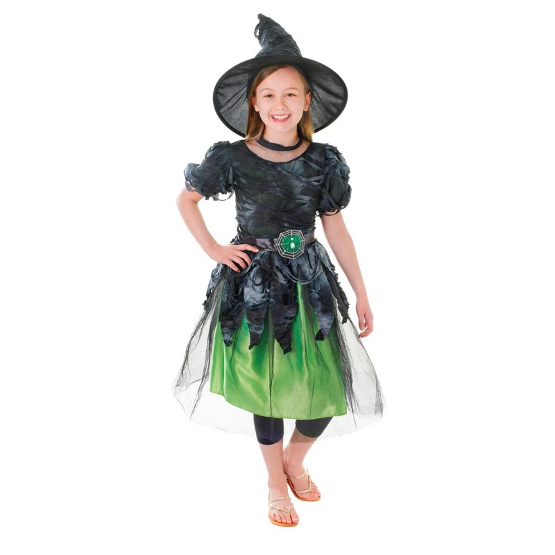 Green spider witch Klara child costume S