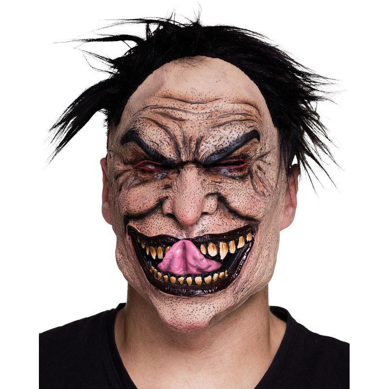 Horrible horror mask with hair