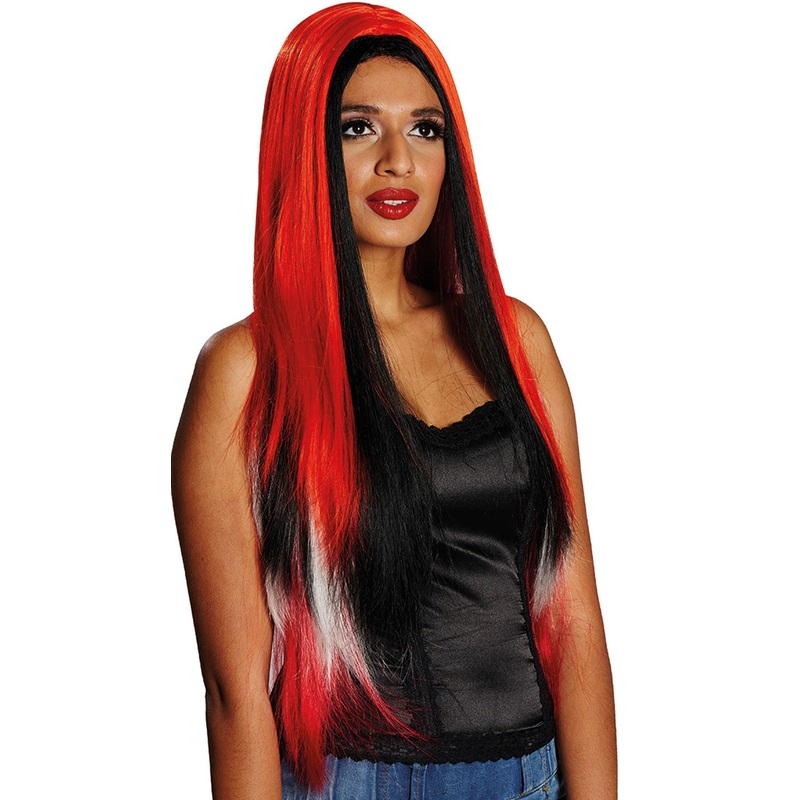 Long hair wig Morticia red