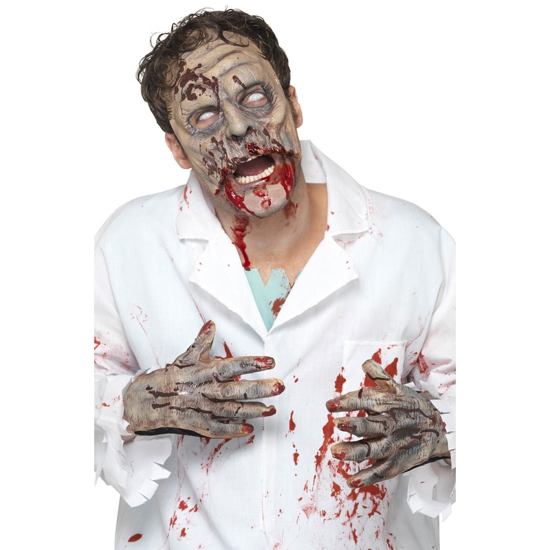 Mask and hands zombie set Bloody