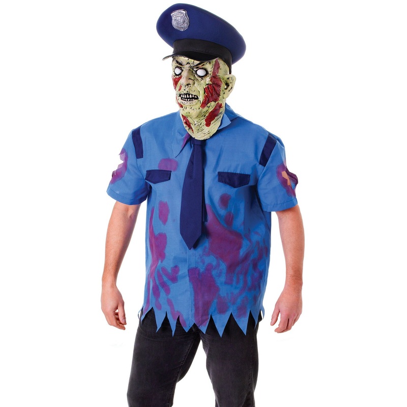 Murderous zombie policeman men's costume