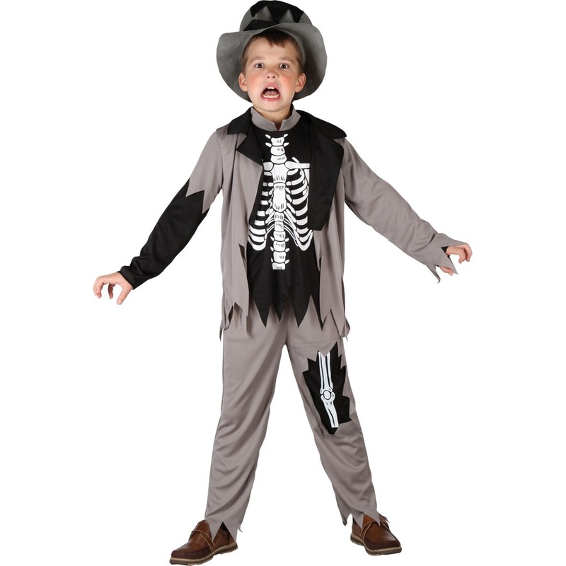 Scary skeleton kids costume