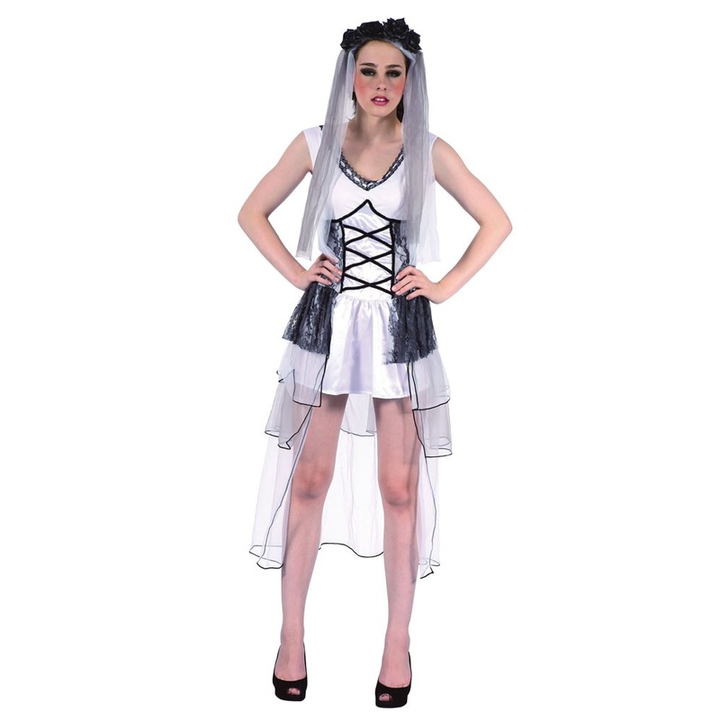 Sexy zombie bride mini dress ladies costume