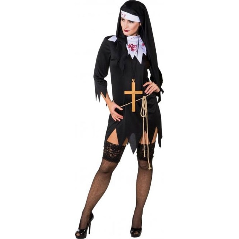 Sexy zombie nun Nancy costume for women S-M