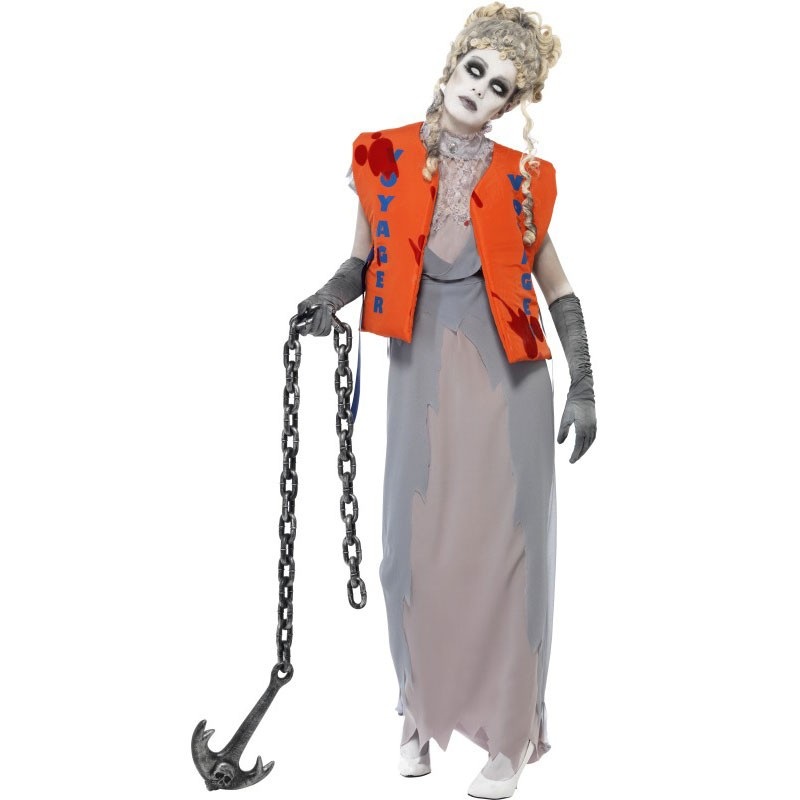 Shipwrecked zombie lady with life jacket