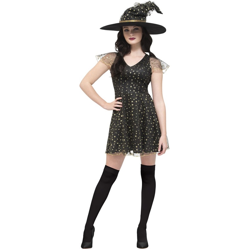 Sparkling witch ladies costume XS