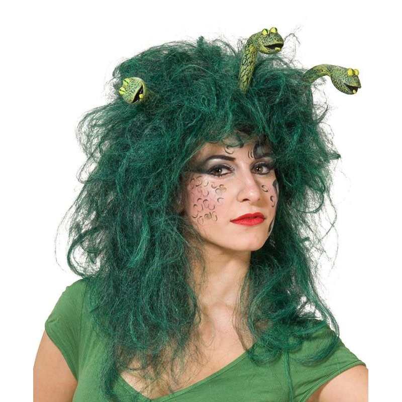 Wig Medusa Snakes Green Halloween