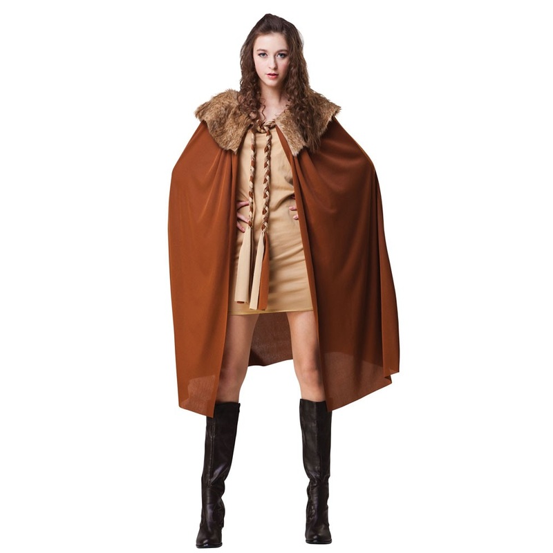 Brown Jonah cape with plush fur