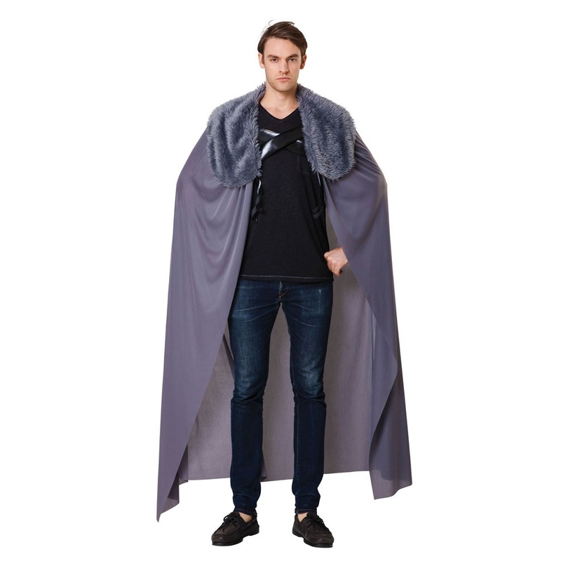 Gray nobleman cloak with fur collar