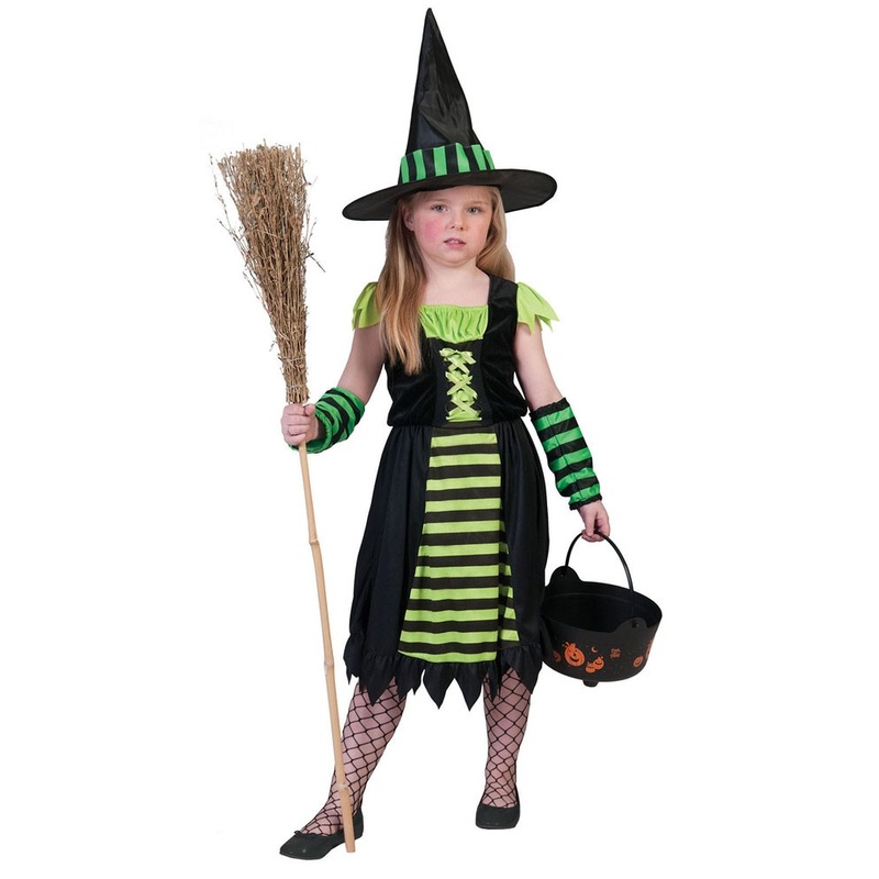 Green forest witch costume Margerethe for girls 104