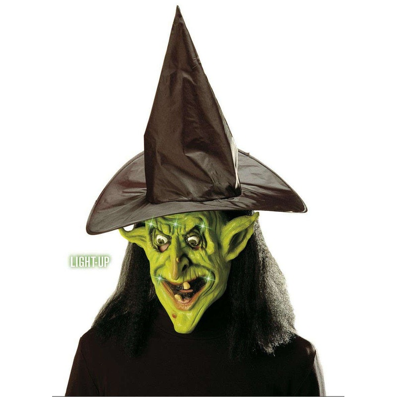 Gundula green witch mask with hat