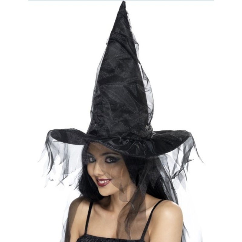 Halloween hat witch mesh optics large
