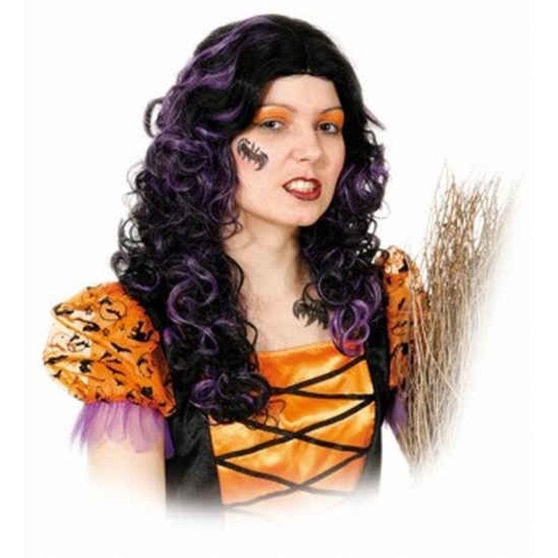 Long hair wig curls Hina black-purple