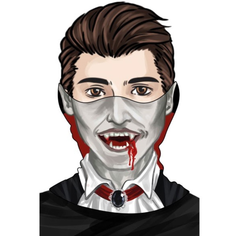 One size loop mask bloody vampires