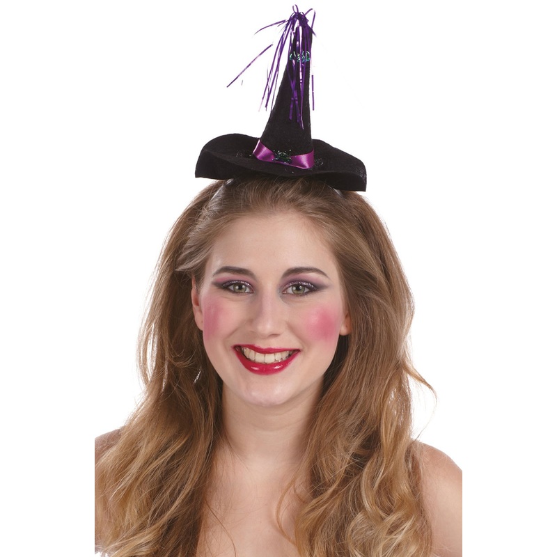 Party witch hat headband black