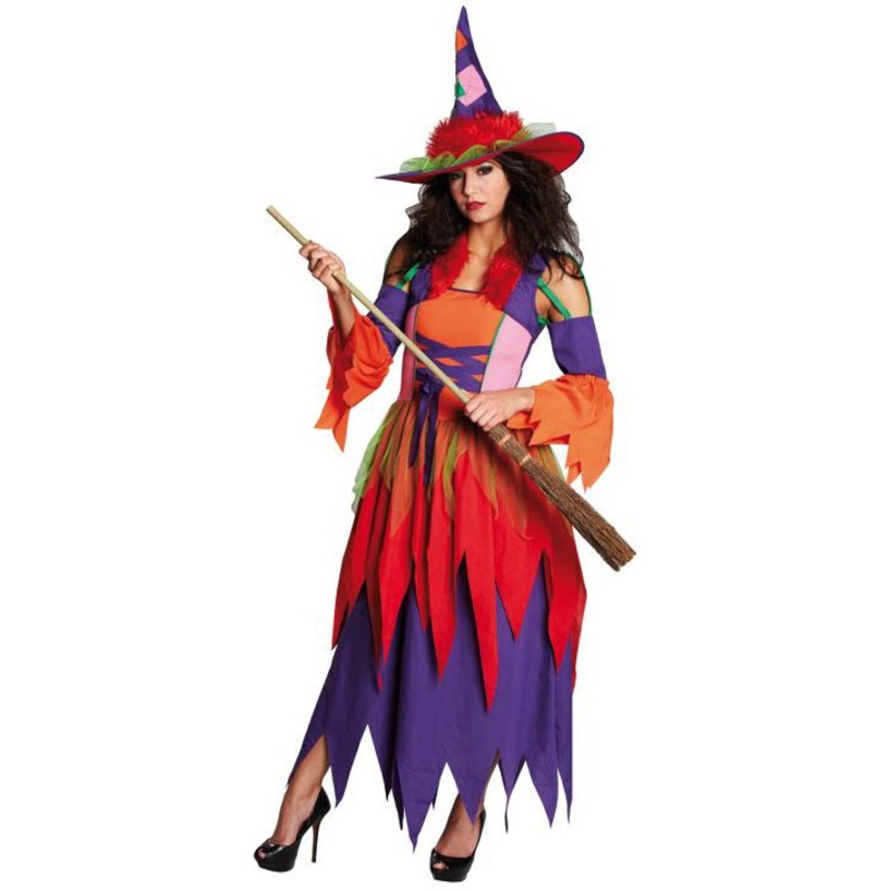 Rainbow wonderland witch ladies costume 36