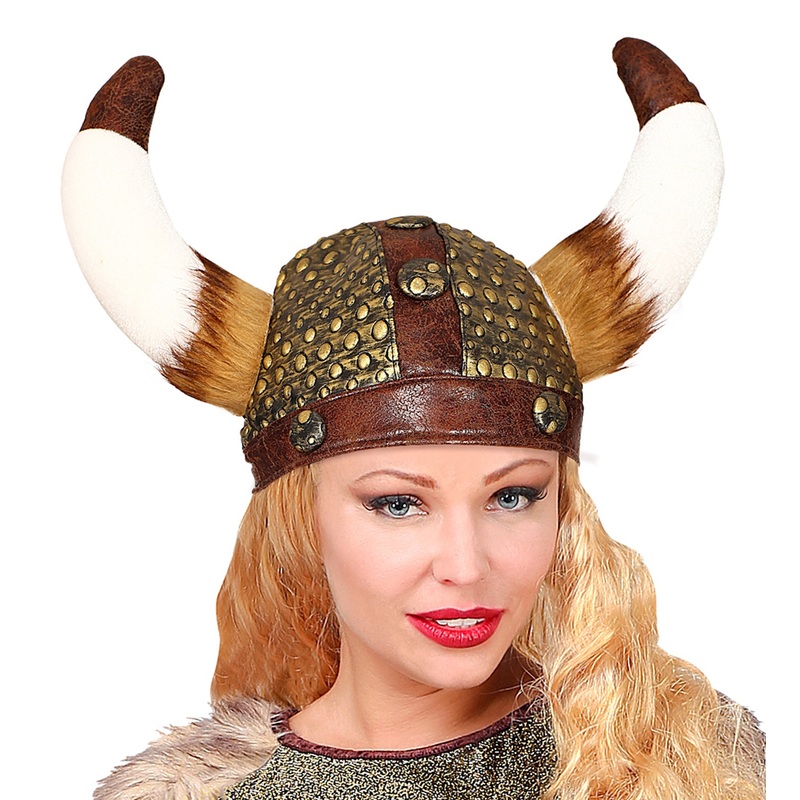 Viking helmet with fur for adults