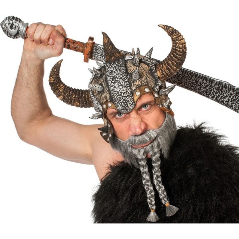 Winkinger beard with pigtails gray