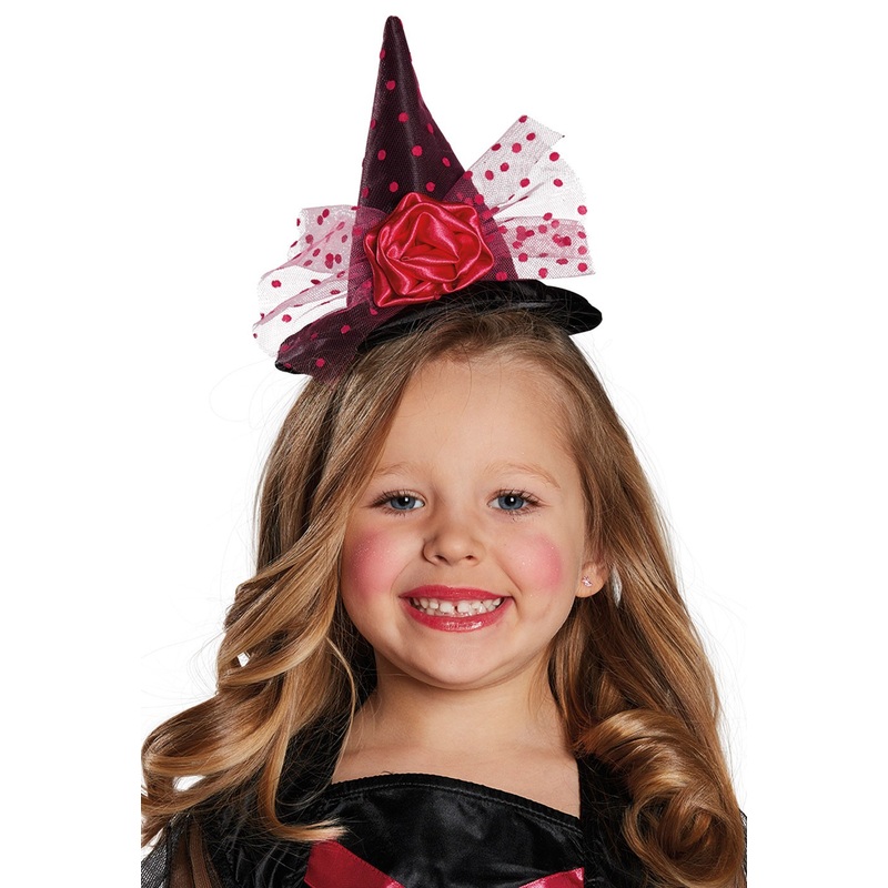 Witch hat larea in black-pink for children