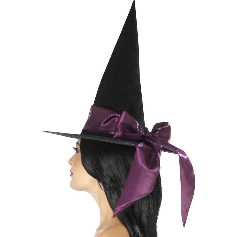 Witch hat with purple bow