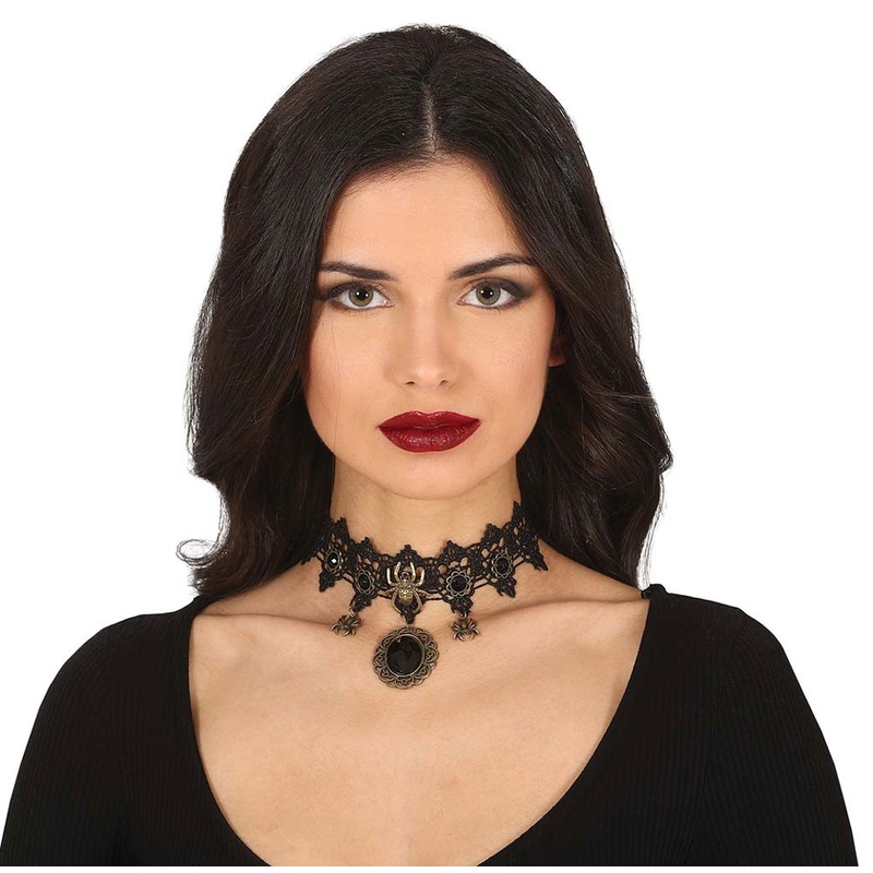 Black vampire spider collar