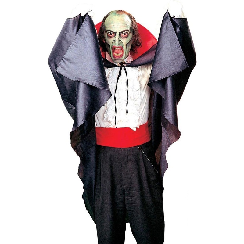 Halloween vampire cape with red stand-up collar
