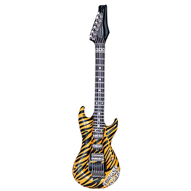 Inflatable party guitar in tiger pattern 107cm