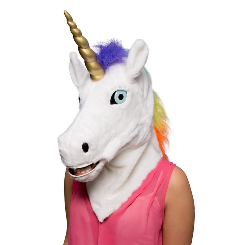 Moving mouth mask unicorn