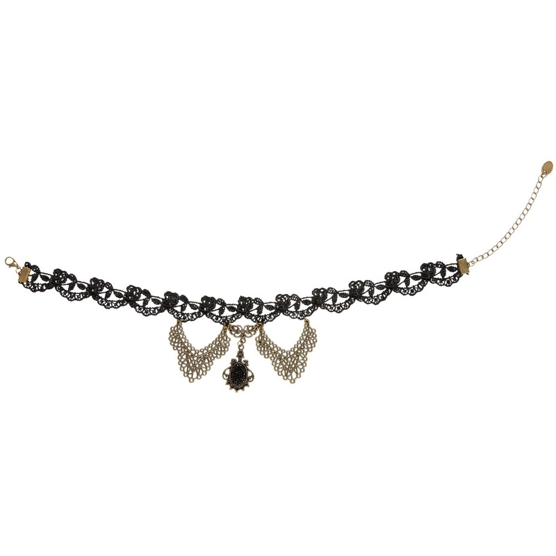 Necklace filigree flowers Gothic