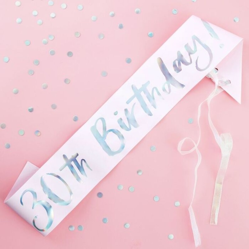 Pastel Rainbow 30th Birthday Sash