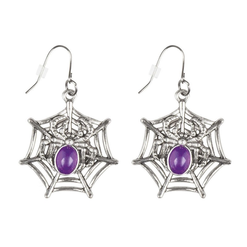 Spider Queen Earrings Purple