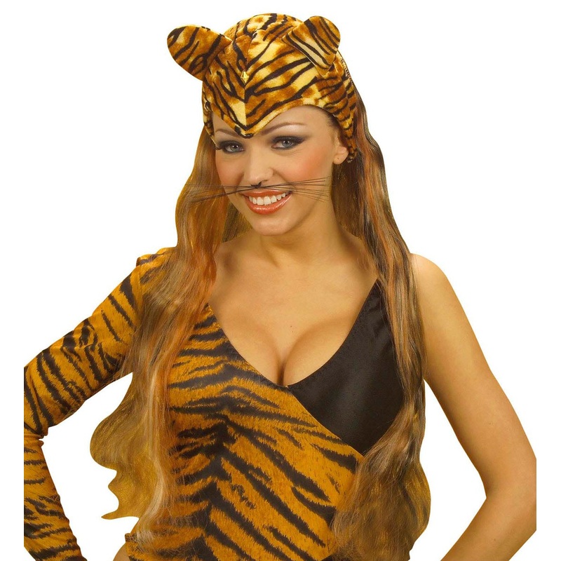 Tiger head long hair wig