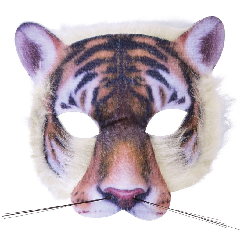 Tiger mask with fur for adults