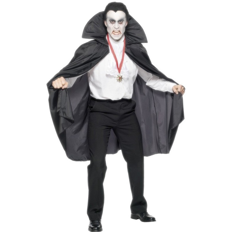 Vampire cloak with stand-up collar 114cm
