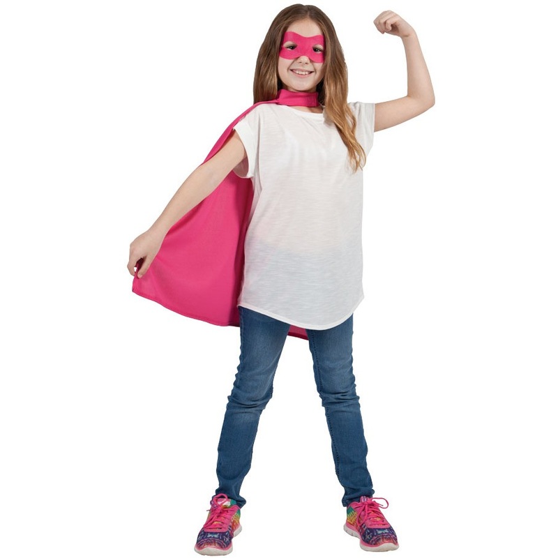 2-piece children's superhero disguise set in pink