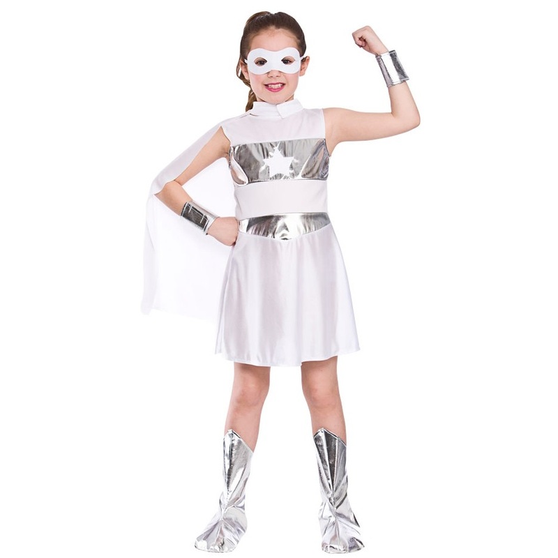 Asterisk superhero girl costume white S