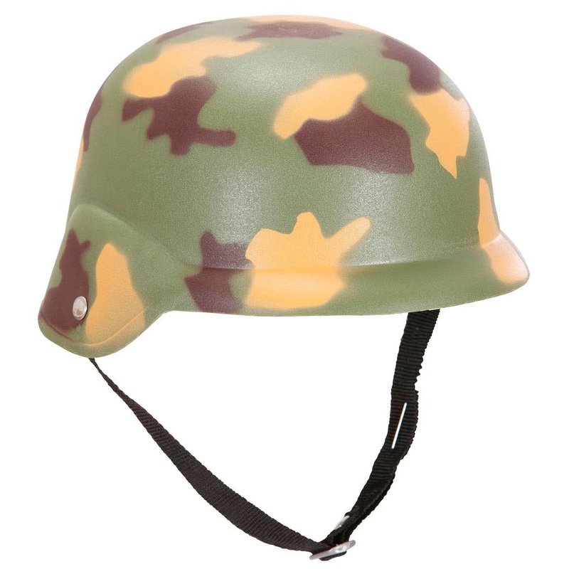 Military helmet with camouflage pattern