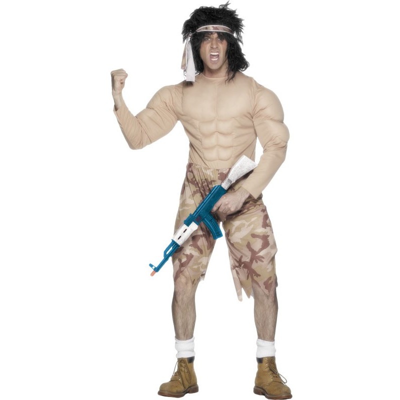 Muscle-packed Bambo soldier costume M