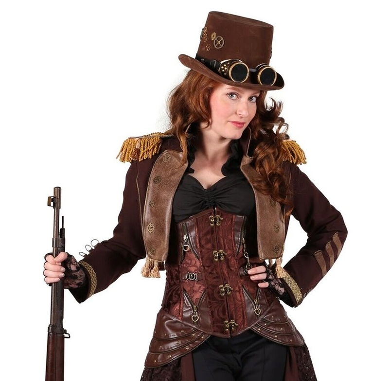 Noble steampunk jacket in brown XS