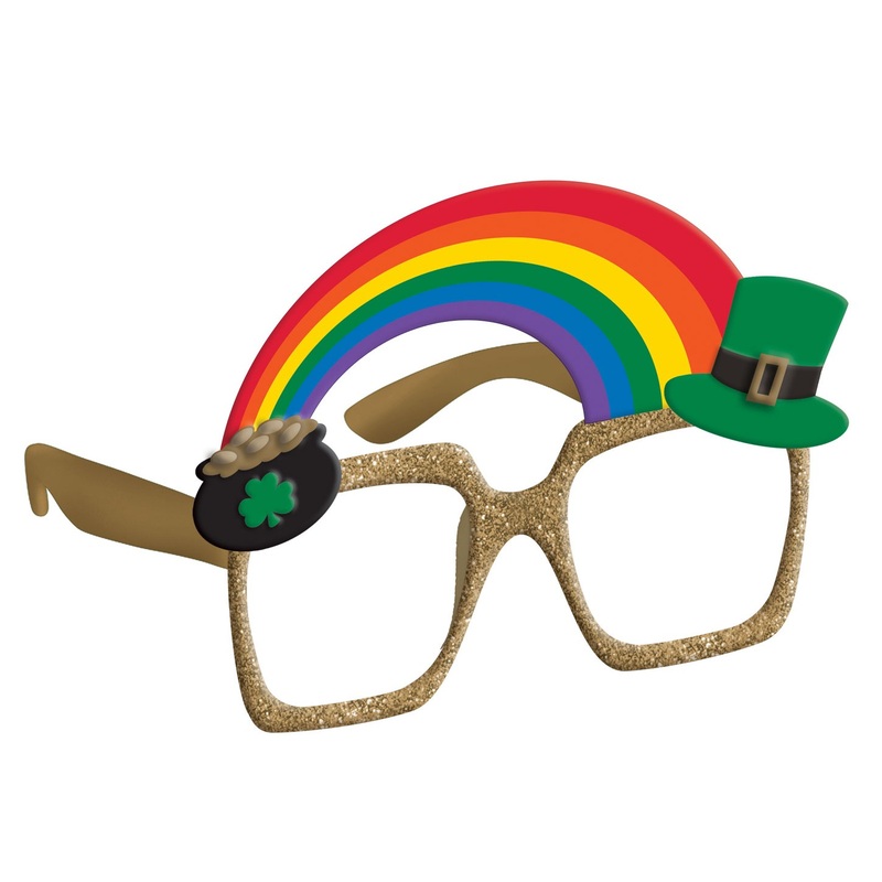 Rainbow Leprechaun Party Glasses